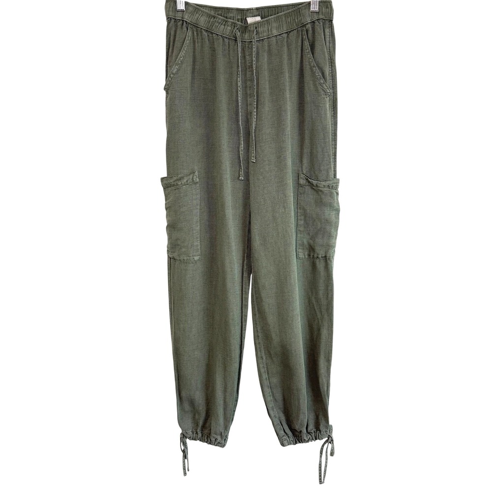 Joie Linen Lyocell Cargo Jogger Pants Olive Green Utility Gorpcore Relaxedβ Sz S